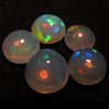 9 - 7 mm Ethiopian Opal really high quality CABOCHON Round shape each pcs - have amazing - beautifull - flashy fire -5 pcs - approx -- STUNNING QUALITY - VERY VERY RARE